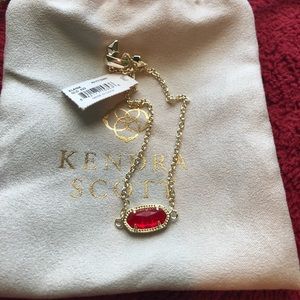 Elaina Adjustable Chain Bracelet In Ruby Red